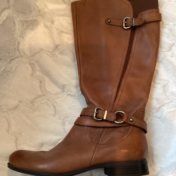 NWT! Naturalizer - Brown Riding Boots, 1" Heel, Wide Shaft - 10M